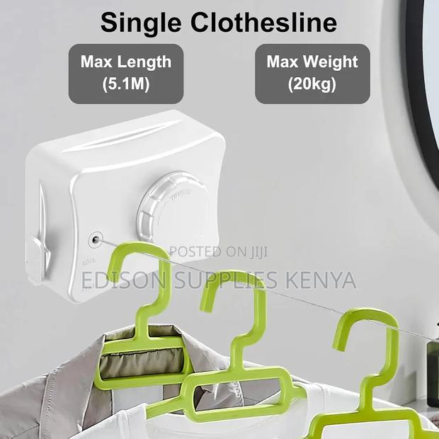 Retractable Clothes Line Extendable Cloth Line Dryer Hook - thumbnail 2