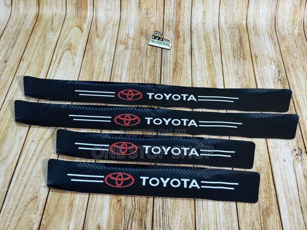 4pc Toyota Branded Carbon Fiber Textured Door Entry Sill Guards