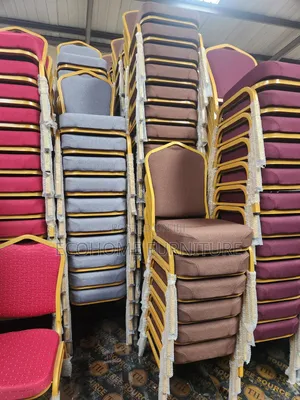 Banquet Chair – Brown Padded Event Chair With Gold Frame