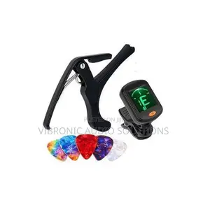 Bn Clip-on Guitar Tuner With Capo & 5 Guitar Picks, Digital Chromatic