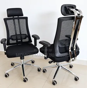 Office Chair Orthopedic Adjustable Armrests and Chrome Swivel Base