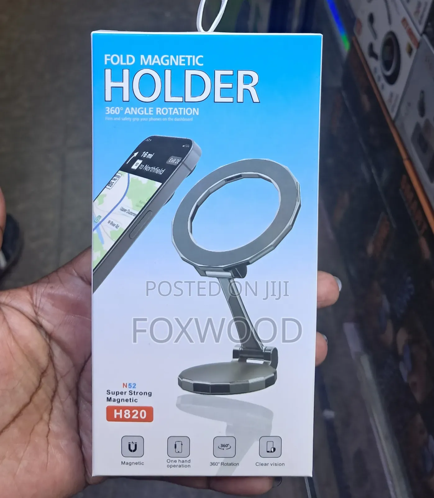 Fold Magnetic Phone Holder 360° Angle Rotation