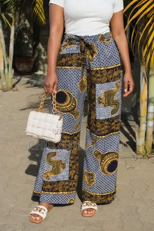 The Golden & Blue Ankara Chichi Wide Leg Pants