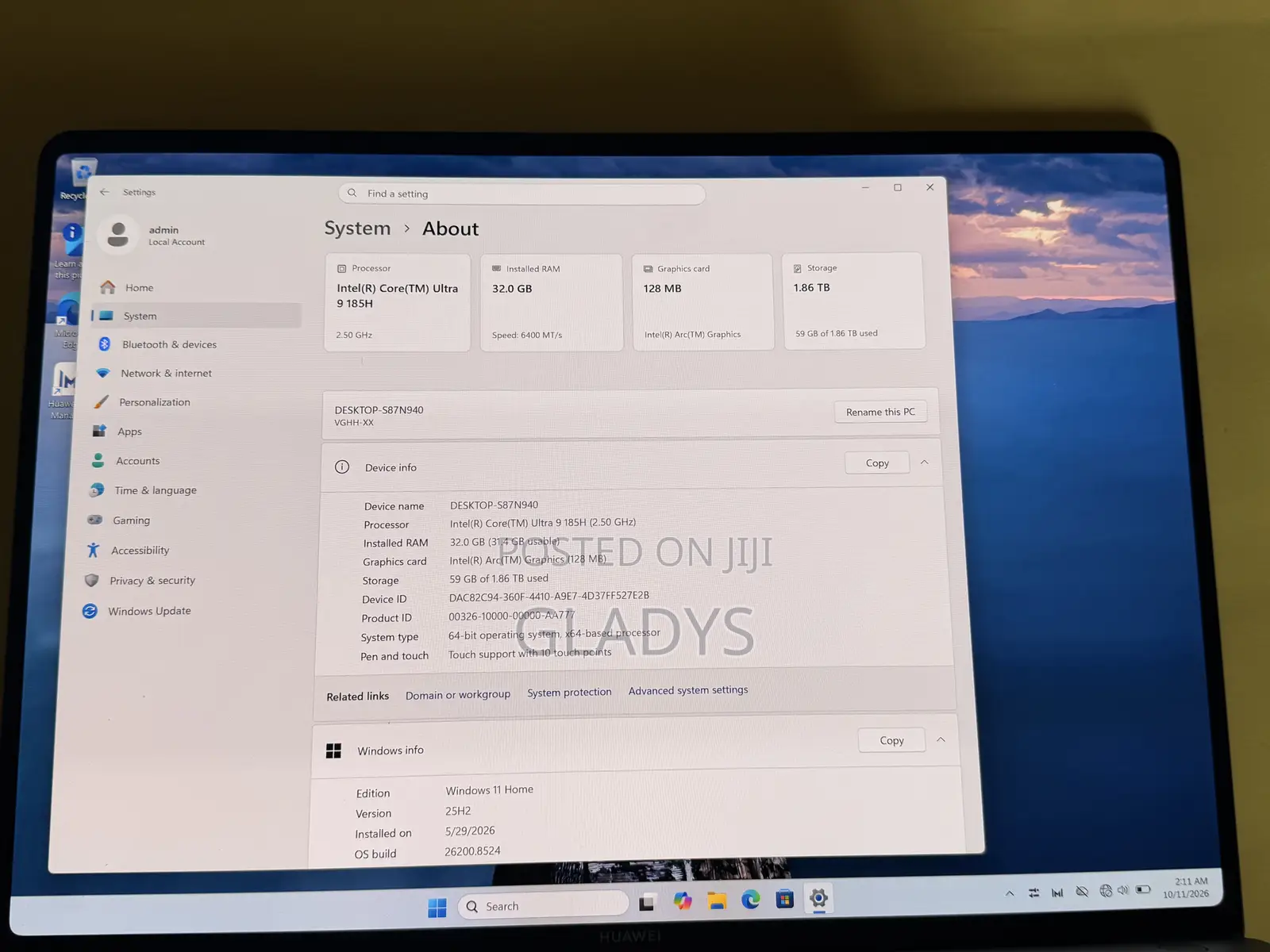 Laptop Huawei MateBook X Pro 32GB Intel Core Ultra 9 SSD 2T