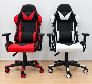 Gaming Chair With Headrest & Lumbar Support – Red and White Options