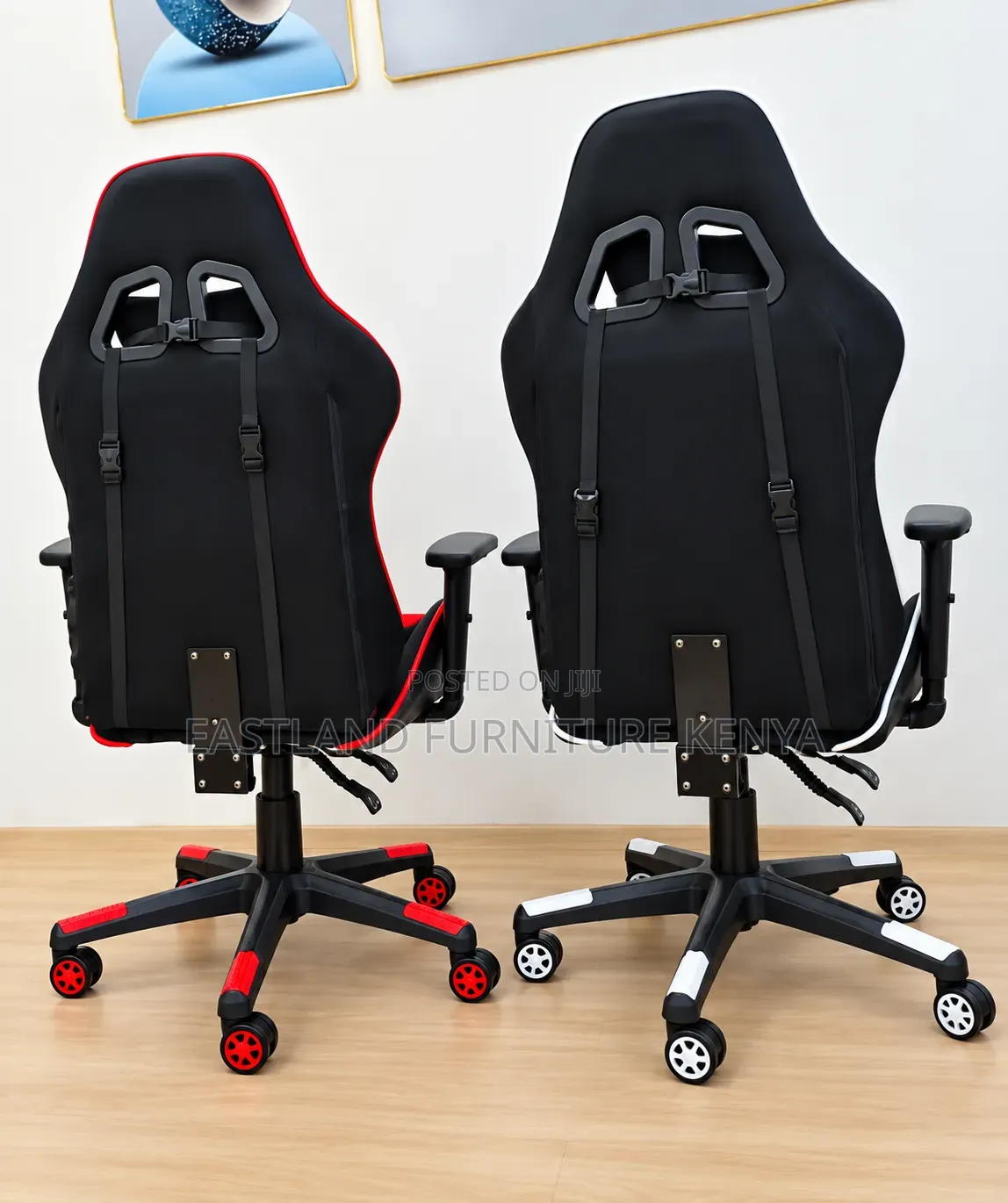 Gaming Chair With Headrest & Lumbar Support – Red and White Options