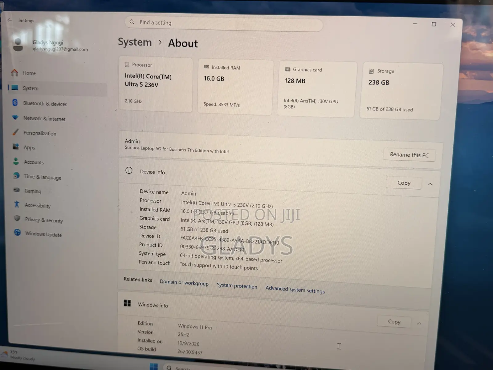 Laptop Microsoft Surface Laptop 7 16GB Intel Core Ultra 5 SSD 256GB