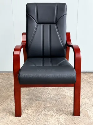 Visitor Chair With Wooden Armrests – Executive Office Guest Chair