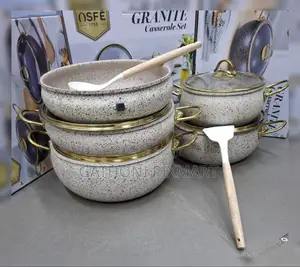 Amberay 11-Piece Granite Casserole Set for Everyday Cooking