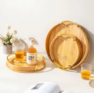 3 in 1 Round Bamboo Serving/Decor Trays