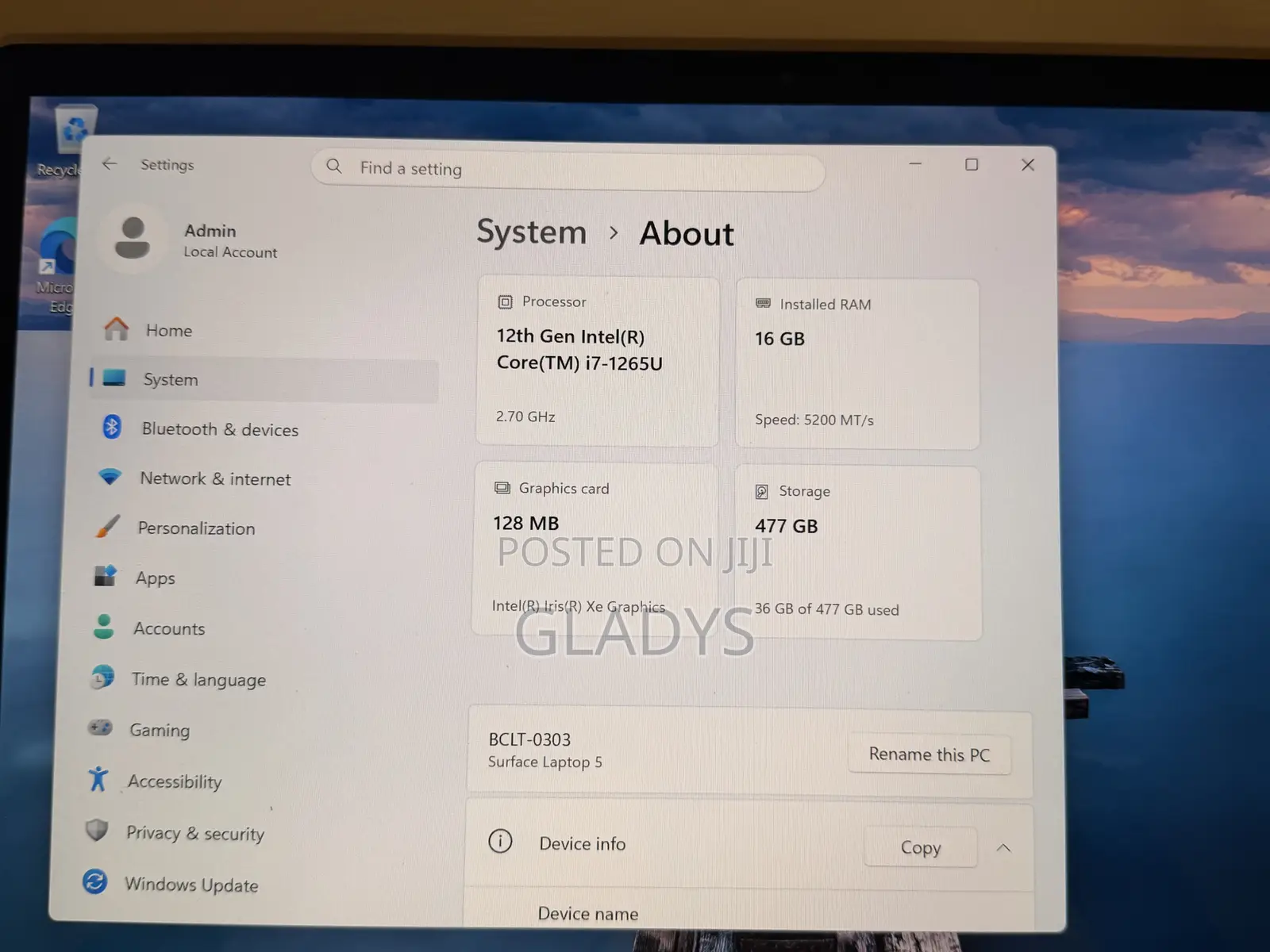 Laptop Microsoft Surface Laptop 5 16GB Intel Core i7 SSD 512GB