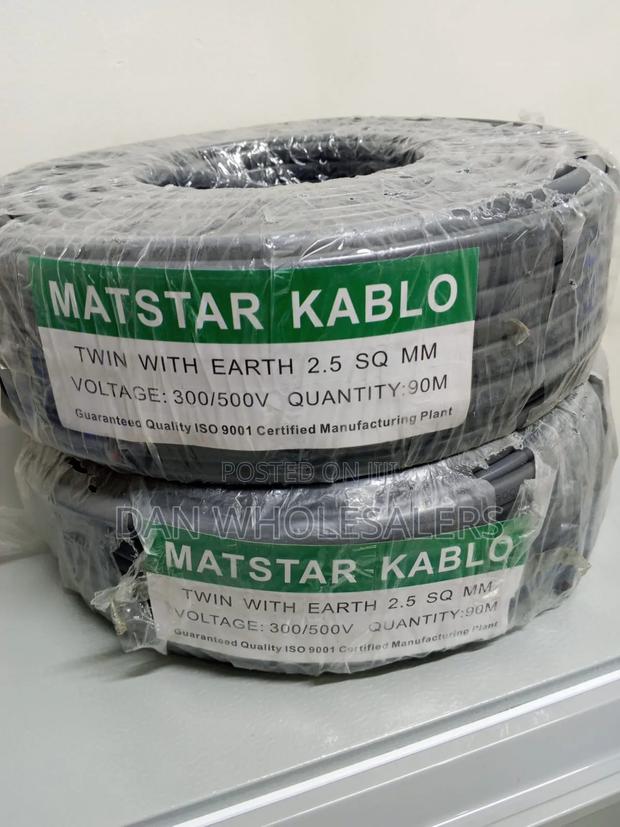 90M Roll 2.5mm Flat Twin Cable With Earth Electrical Installation Wire - main view