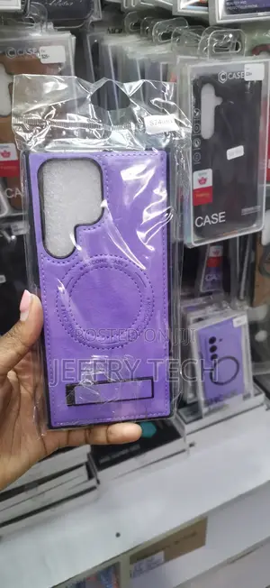 Light Purple PU Leather Magnetic Case for Samsung Galaxy S24 Ultra
