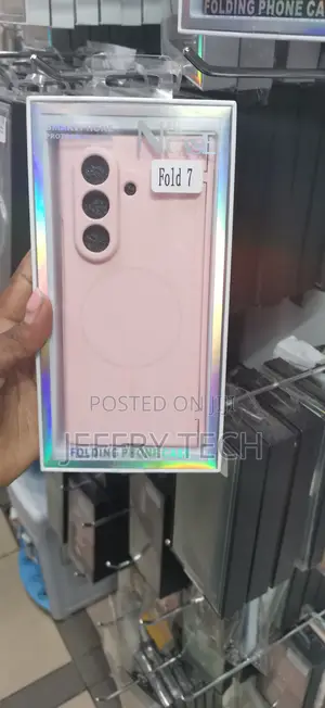 Pink Magnetic Folding Case Designed for the Samsung Galaxy Z Fold 7.