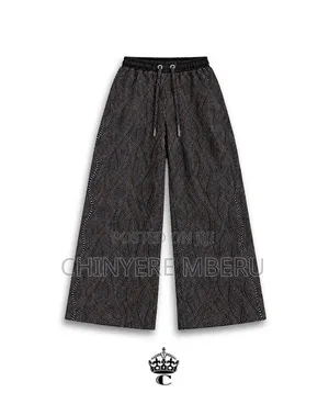 The Black Bronze Dotted Ankara Chichi Wide Leg Pants