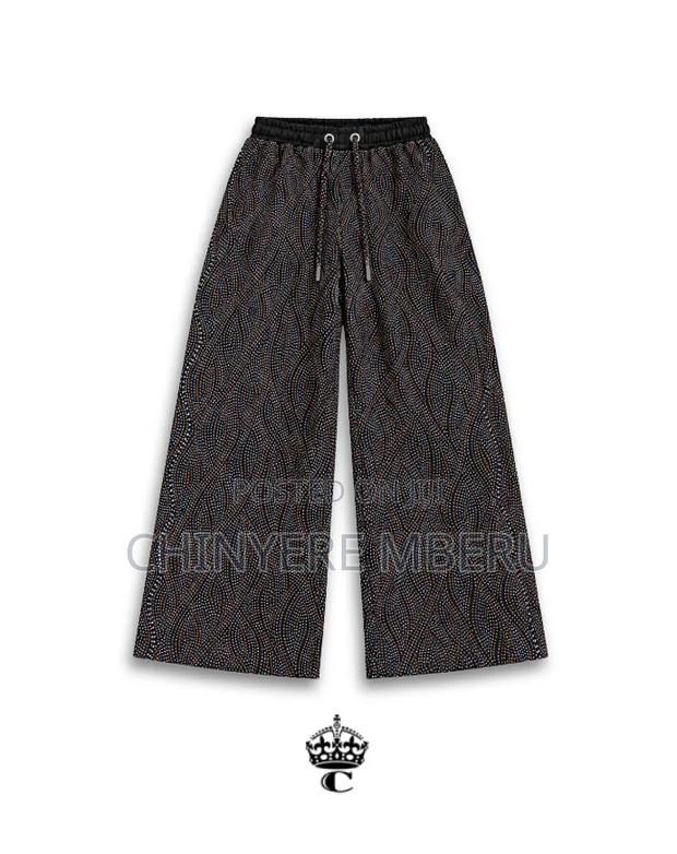 The Black Bronze Dotted Ankara Chichi Wide Leg Pants