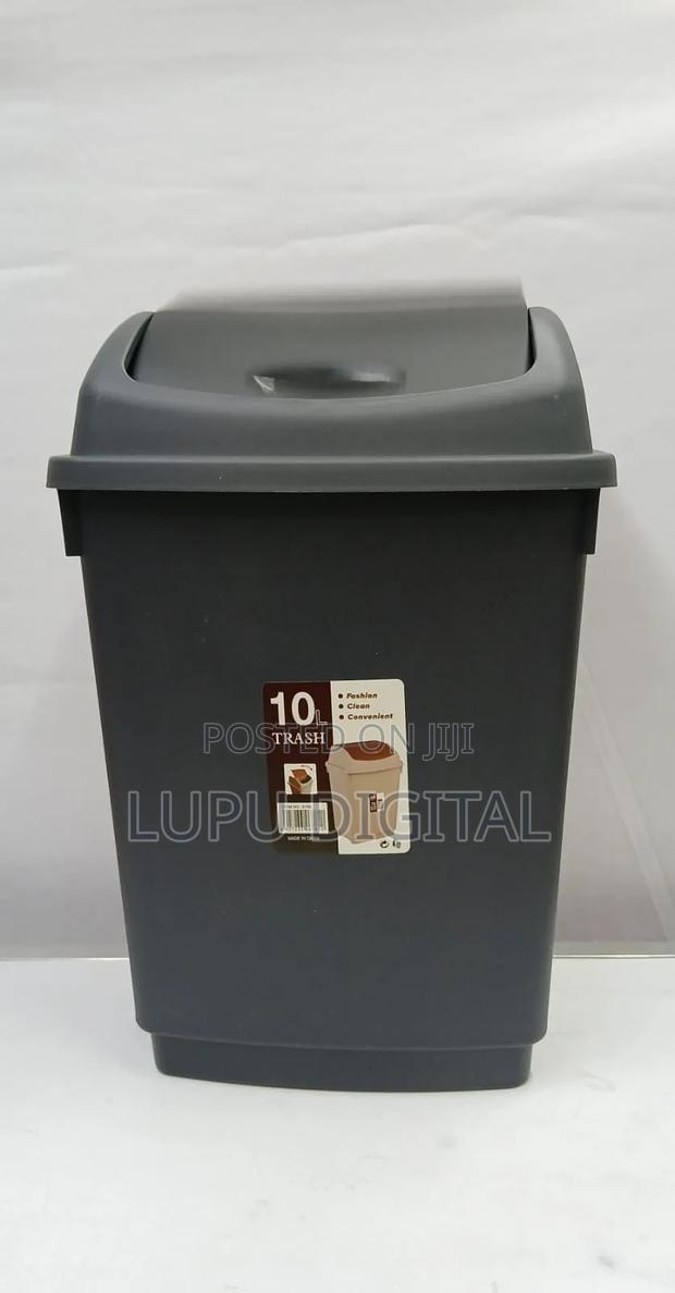 10L Plastic Trash Bin Colours: *Peach & Black.* - thumbnail 2