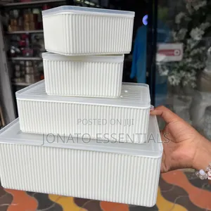 4pcs Plastic Kitchen Storage Containers Stackable Organizers Box