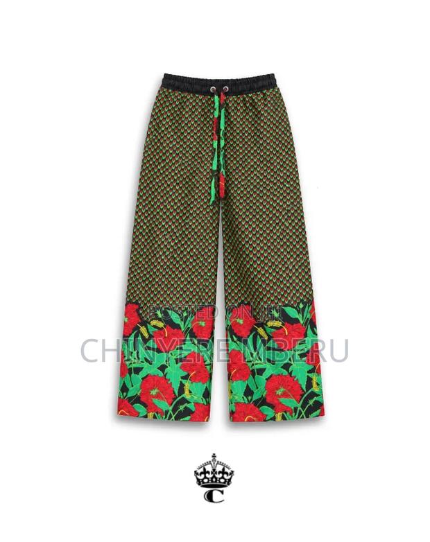 The Green & Red Floral Ankara Print Chichi Wide Leg Pants