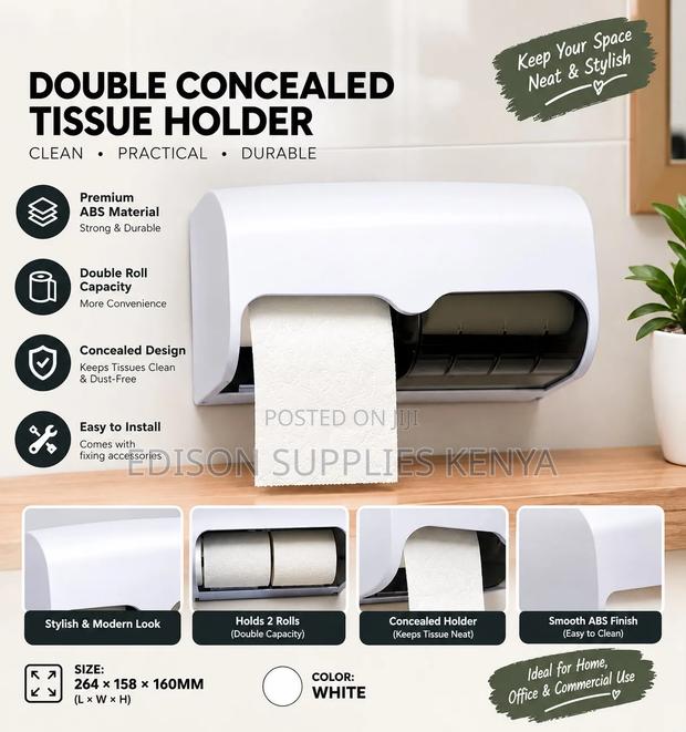 Tissue Holder Double Concealed Tissue Roll Paper Dispenser
