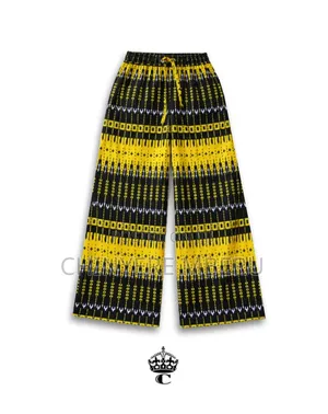 The Black & Yellow Kitenge Chichi Wide Leg Pants