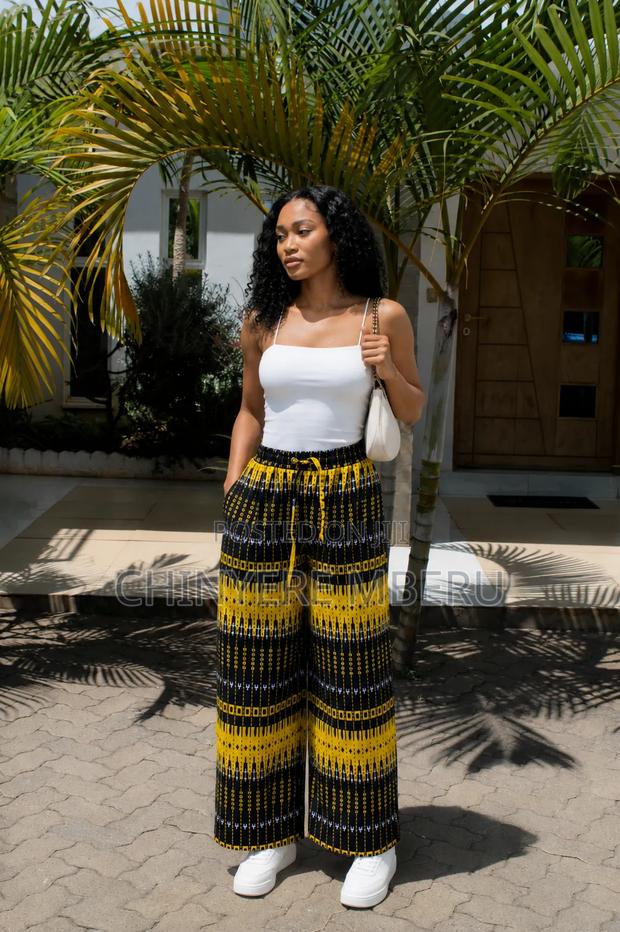 The Black & Yellow Kitenge Chichi Wide Leg Pants - thumbnail 2