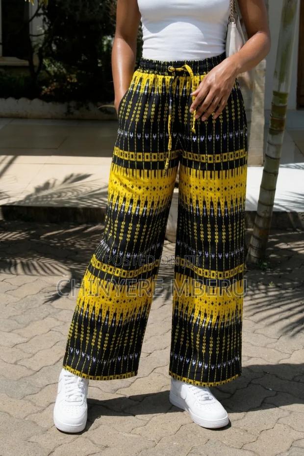 The Black & Yellow Kitenge Chichi Wide Leg Pants - thumbnail 4