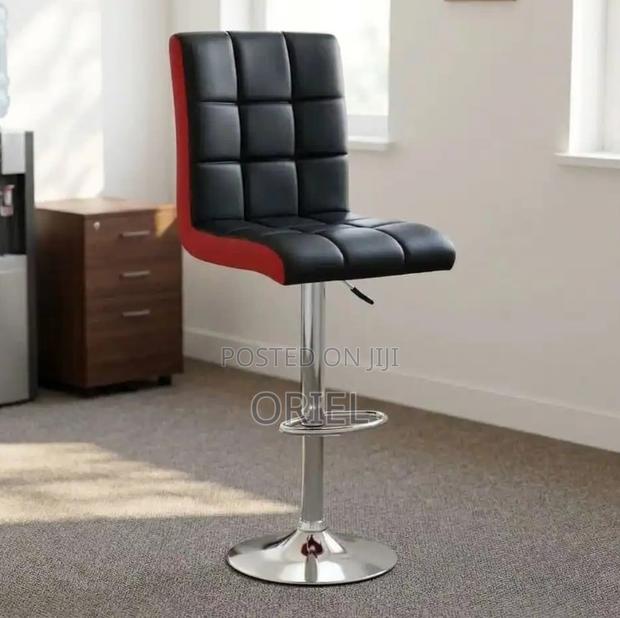 Modern Barstool : Adjustable Height Leather Barstool - main view