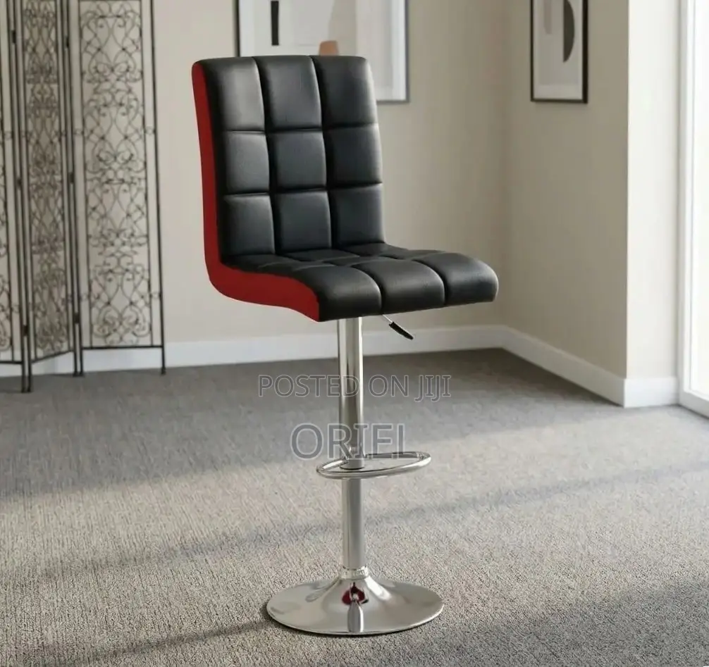 Modern Barstool : Adjustable Height Leather Barstool
