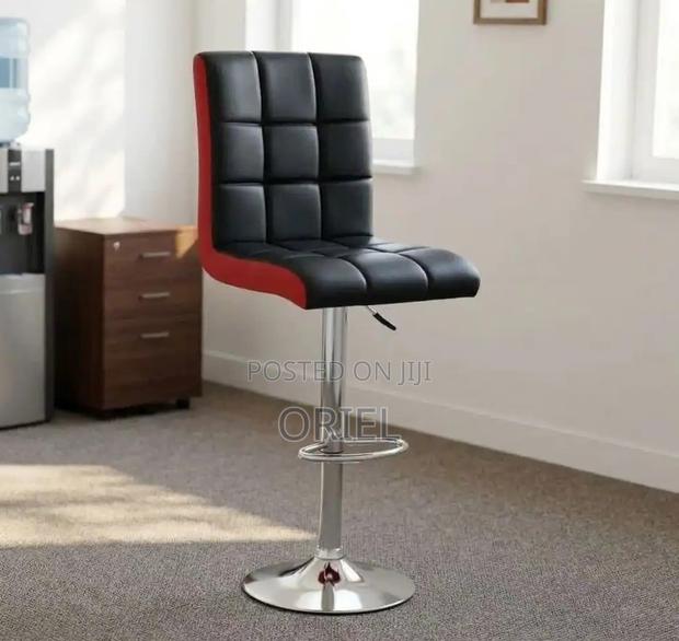 Modern Barstool : Adjustable Height Leather Barstool - thumbnail 5