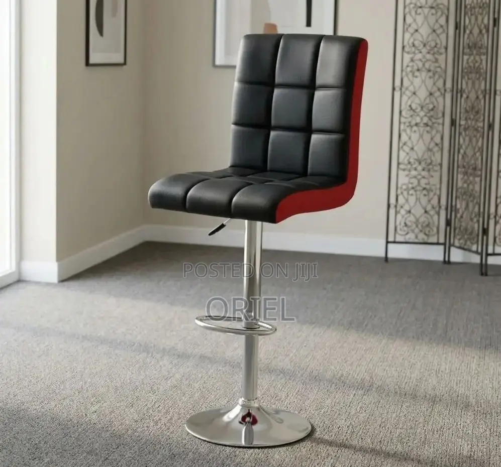 Modern Barstool : Adjustable Height Leather Barstool