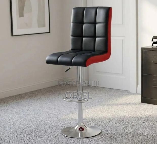 Modern Barstool : Adjustable Height Leather Barstool - thumbnail 6