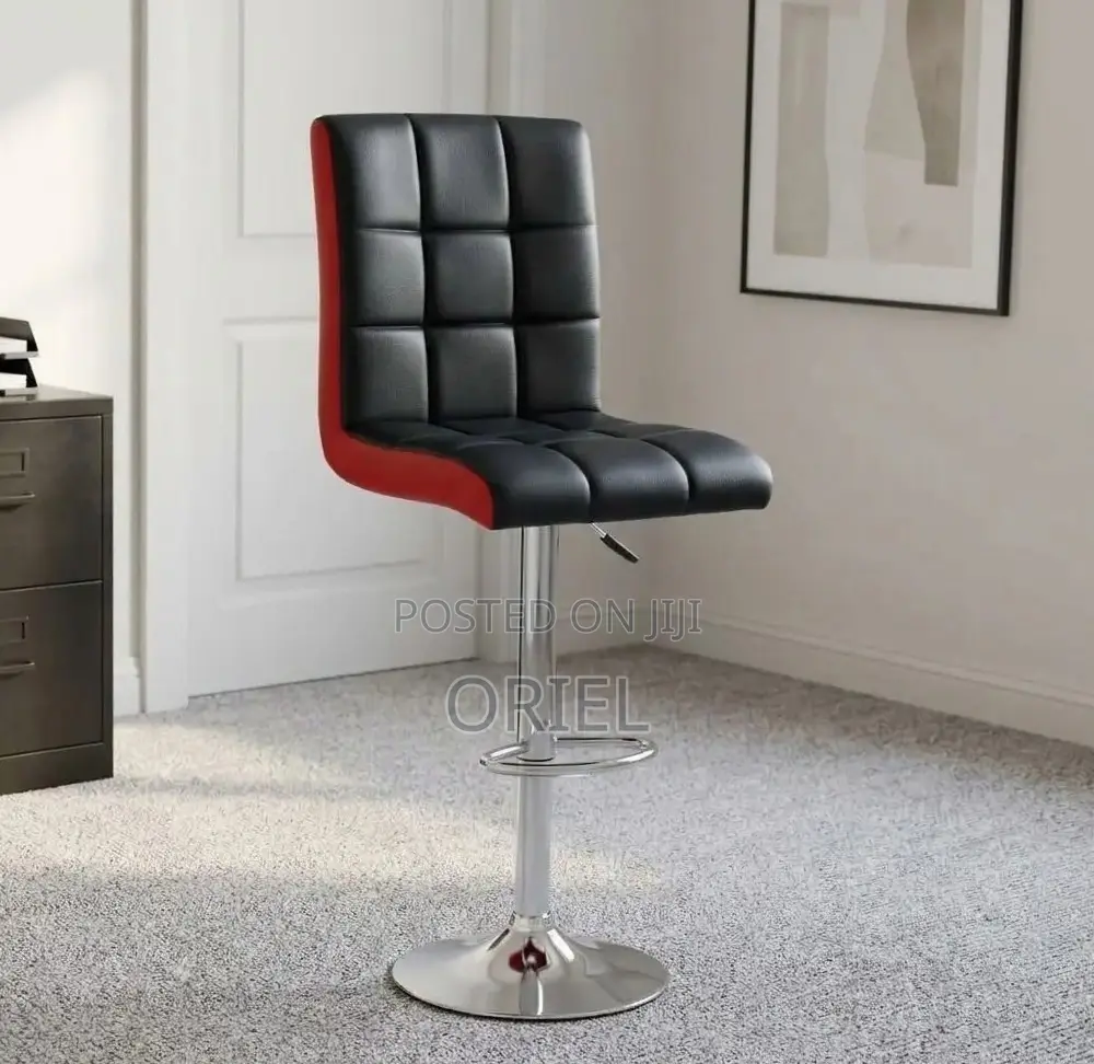 Modern Barstool : Adjustable Height Leather Barstool