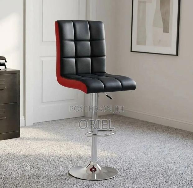 Modern Barstool : Adjustable Height Leather Barstool - thumbnail 7