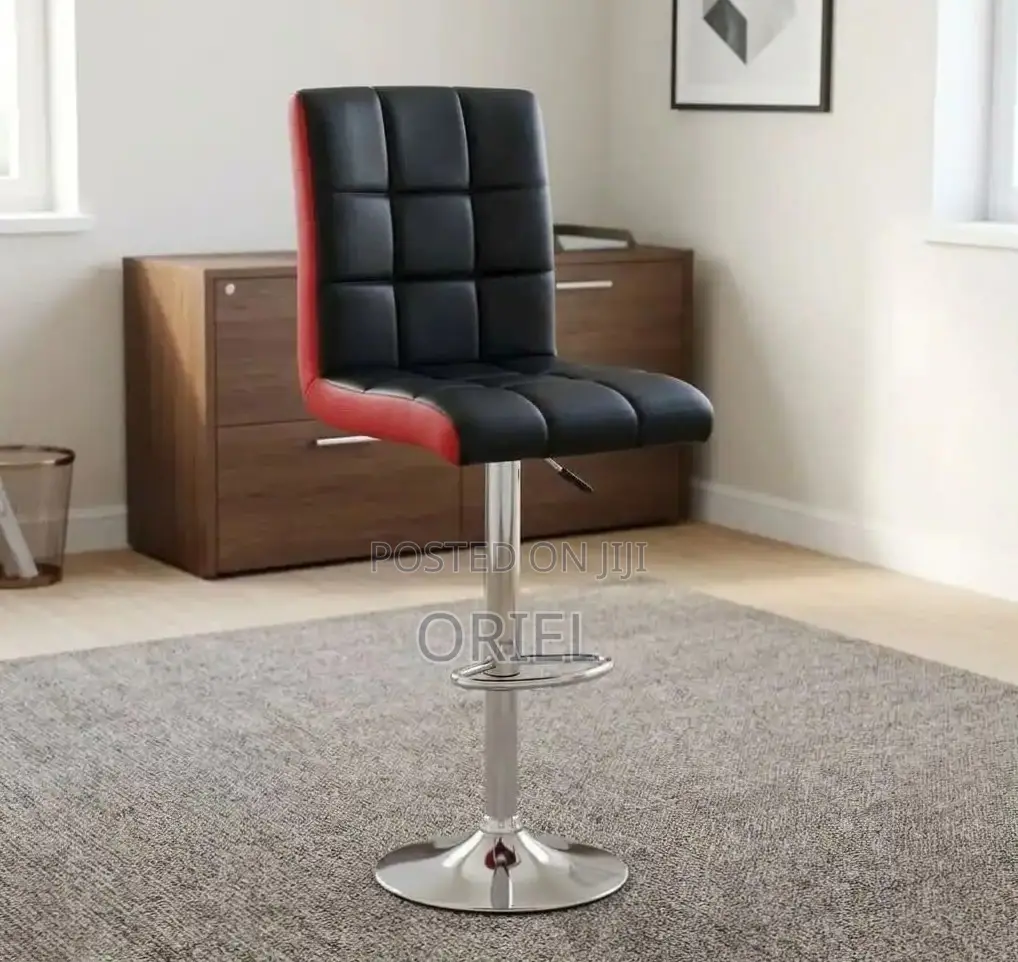 Modern Barstool : Adjustable Height Leather Barstool