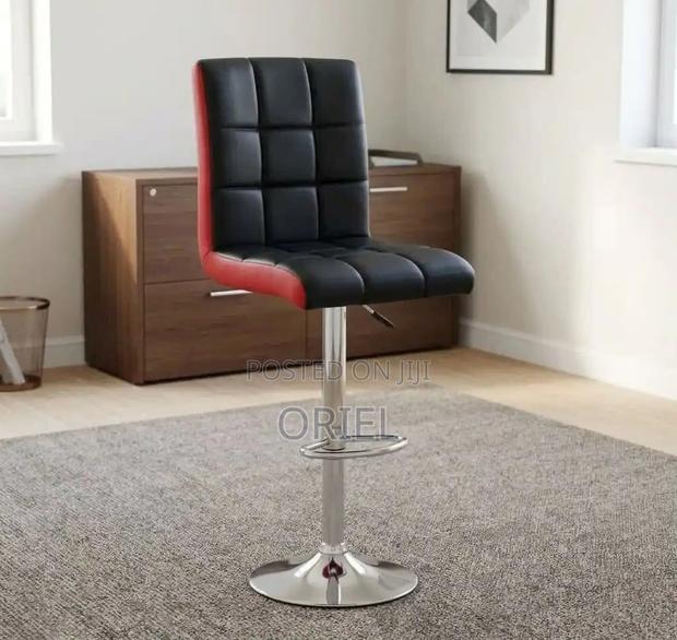 Modern Barstool : Adjustable Height Leather Barstool - thumbnail 8