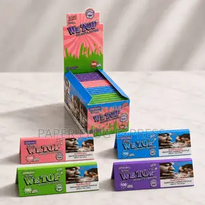 Wetop Mixed Color 1 1/4 Size Rolling Paper - Blue, Green, Purple, Pink