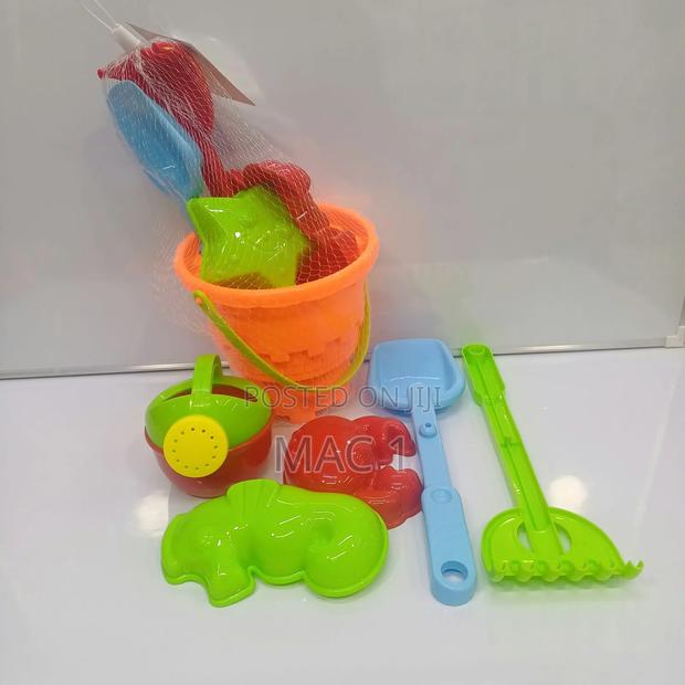 Colorful Kids Sandbox & Beach Toys Set With Storage Net