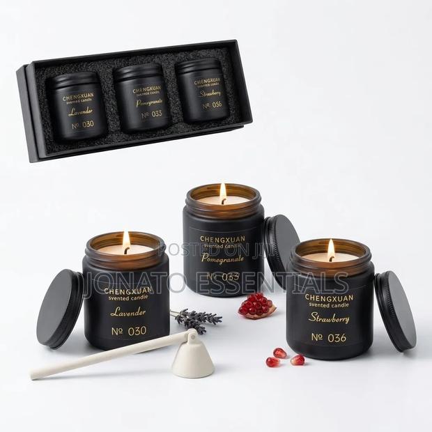 3 Pack Luxury Aromatherapy Scented Candles Jar Gift Set