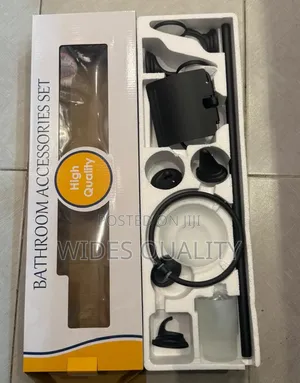 Bathroom Towel Holder 6-Piece Matte Black Bathroom Accessories Set