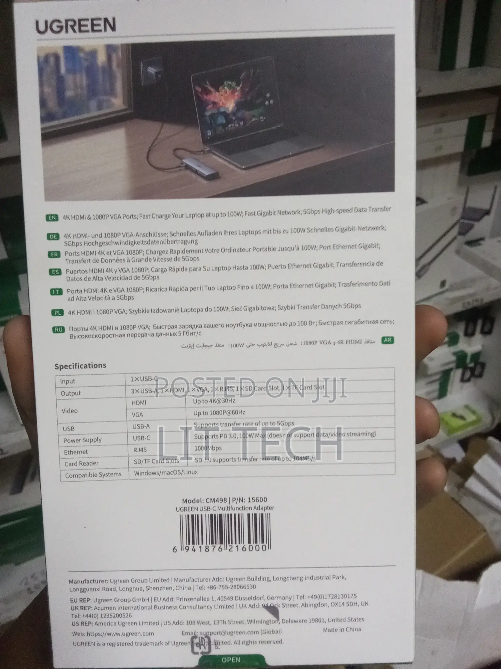 UGREEN Revodok 9-in-1 USB-C Hub (Model CM498 / 15600)multiport Adapter
