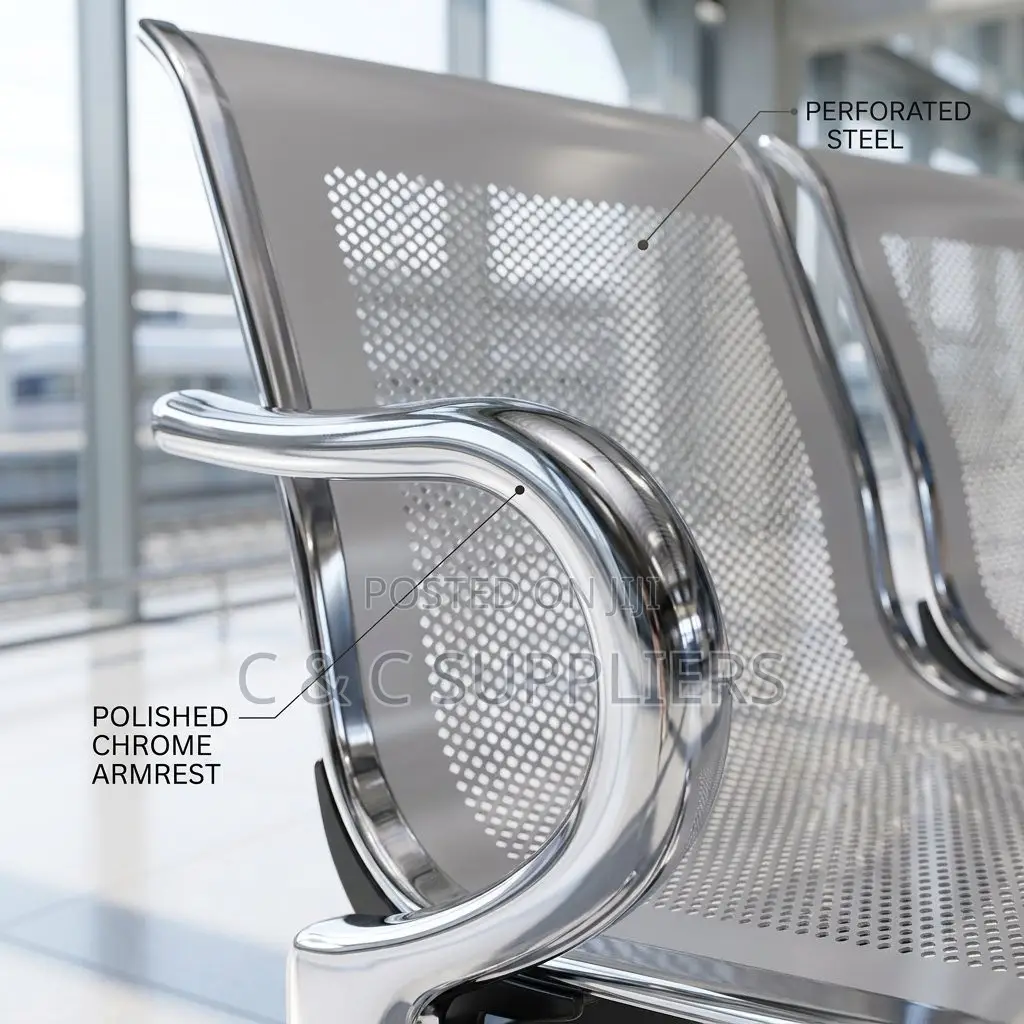 2-Seater Metallic Hall Way Waiting Bench