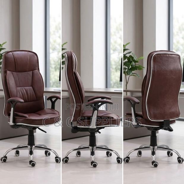 Ergonomic Brown Leather Generic Chair. - thumbnail 12