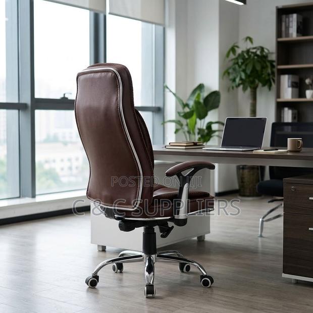 Ergonomic Brown Leather Generic Chair. - thumbnail 10