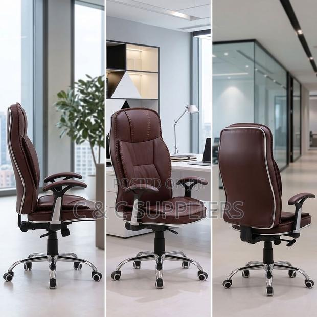 Ergonomic Brown Leather Generic Chair. - thumbnail 13