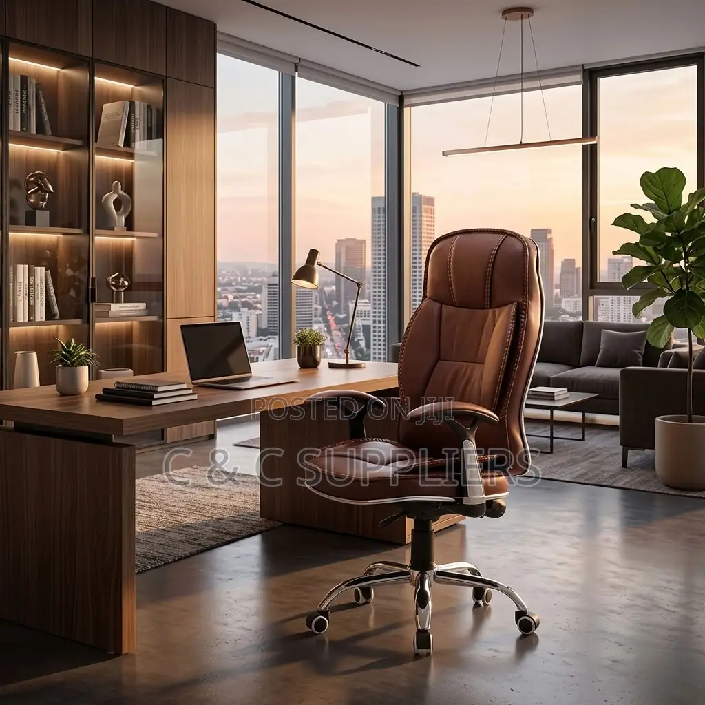 Ergonomic Brown Leather Generic Chair.