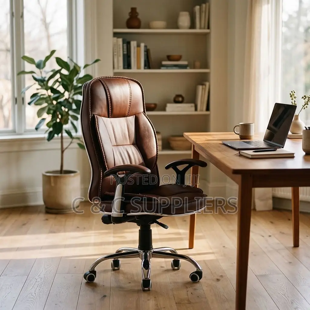 Ergonomic Brown Leather Generic Chair.