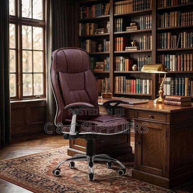 Ergonomic Brown Leather Generic Chair. - thumbnail 7