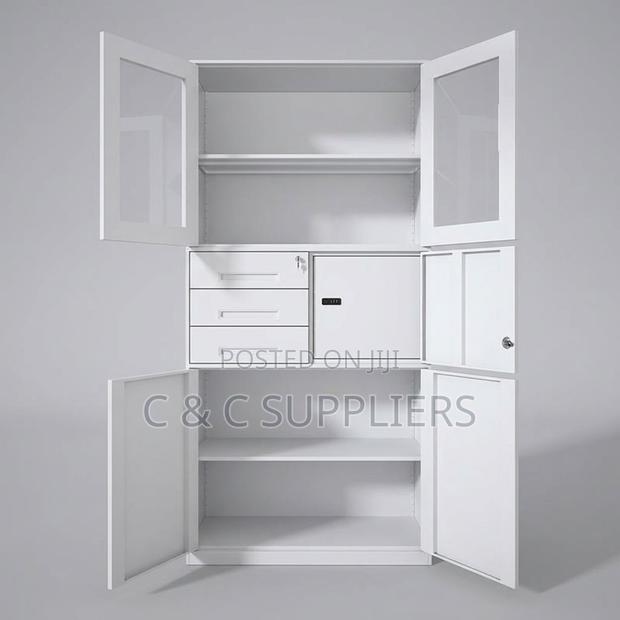 2-Door Glass Front Cabinet With Safe-3 Drawer - thumbnail 12