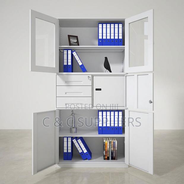 2-Door Glass Front Cabinet With Safe-3 Drawer - thumbnail 16